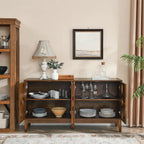 60.5 Modern Sideboard Buffet Cabinet with Storage, TV Media Console Table, Storage Cabinet with 4 Doors & Adjustable Shelves