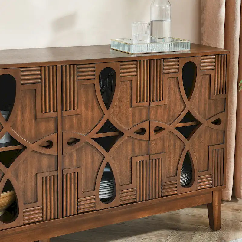 60.5 Modern Sideboard Buffet Cabinet with Storage, TV Media Console Table, Storage Cabinet with 4 Doors & Adjustable Shelves