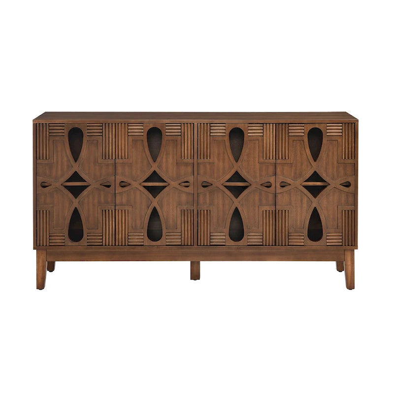 60.5 Modern Sideboard Buffet Cabinet with Storage, TV Media Console Table, Storage Cabinet with 4 Doors & Adjustable Shelves