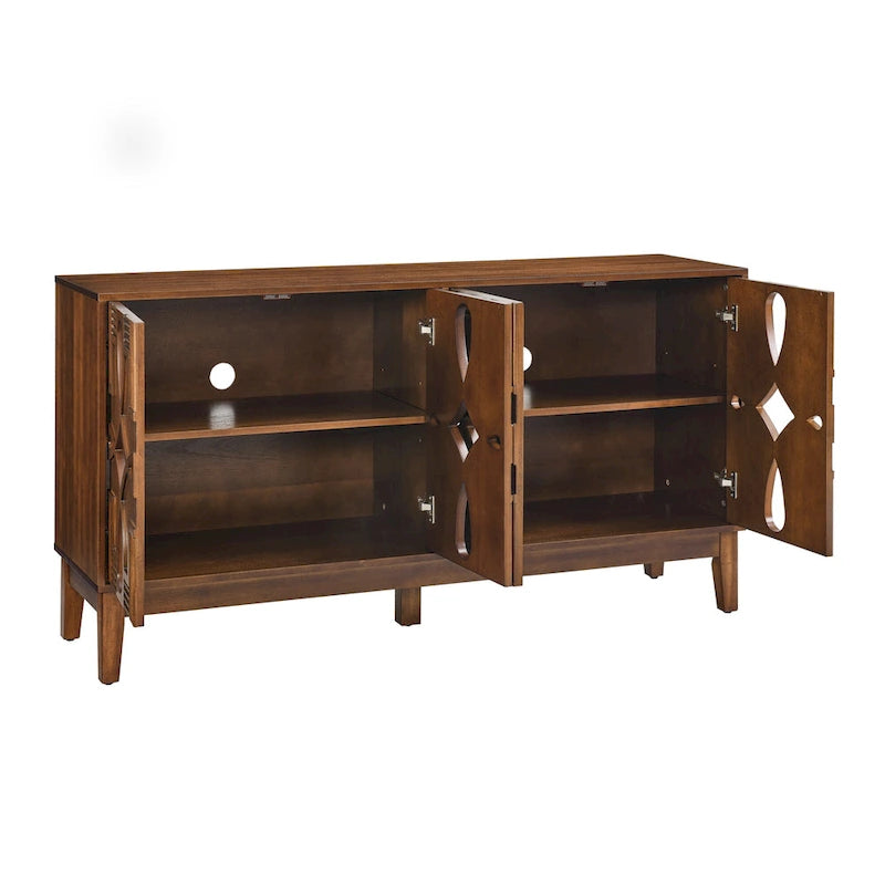 60.5 Modern Sideboard Buffet Cabinet with Storage, TV Media Console Table, Storage Cabinet with 4 Doors & Adjustable Shelves