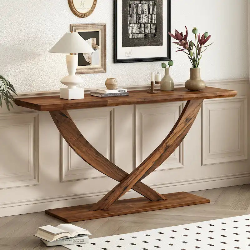 Christopher Knight Home - Mirod Modern Rustic Console Table with Cross-Leg Design for Living Room and Bedroom