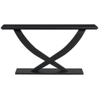 Modern Rustic Console Table with Cross-Leg Design for Living Room and Bedroom