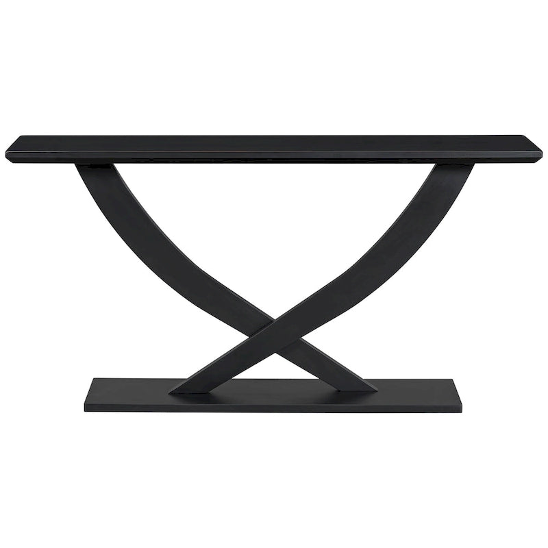 Modern Rustic Console Table with Cross-Leg Design for Living Room and Bedroom