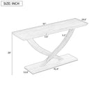 Modern Rustic Console Table with Cross-Leg Design for Living Room and Bedroom