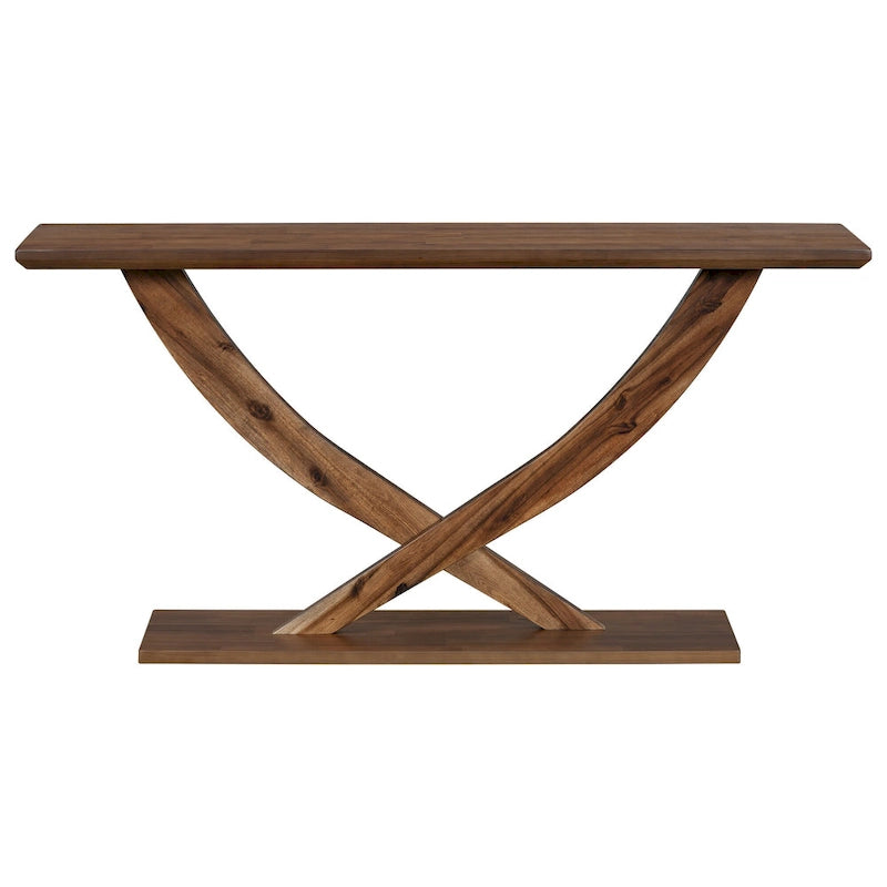 Modern Rustic Console Table with Cross-Leg Design for Living Room and Bedroom