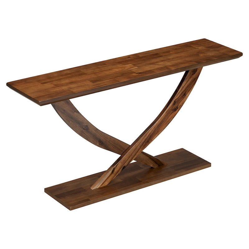 Modern Rustic Console Table with Cross-Leg Design for Living Room and Bedroom