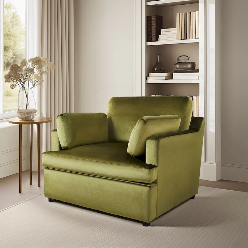 Modern Fabric Accent Chair with Removable Cushion by