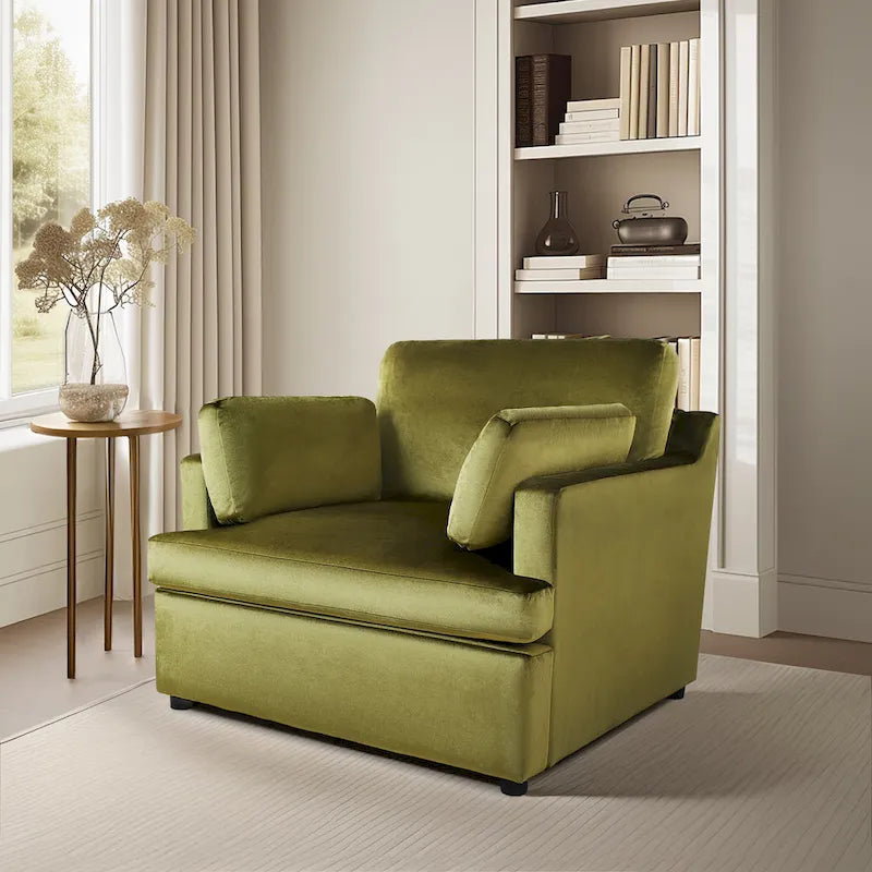 Modern Fabric Accent Chair with Removable Cushion by