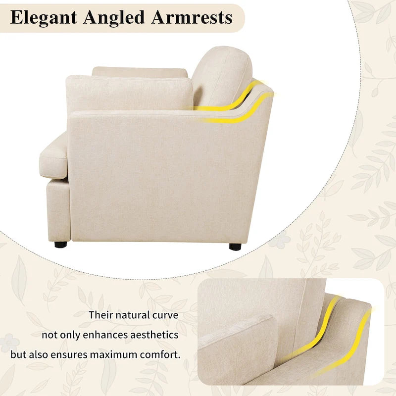 Modern Fabric Accent Chair with Removable Cushion by