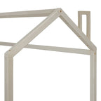 Twin Size Modern Canopy Bed with Striped Headboard & Roof Design