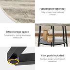 Round Kitchen Dining Table with Storage Rack