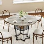 Round Kitchen Dining Table with Storage Rack