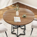 Round Kitchen Dining Table with Storage Rack