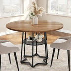 Round Kitchen Dining Table with Storage Rack