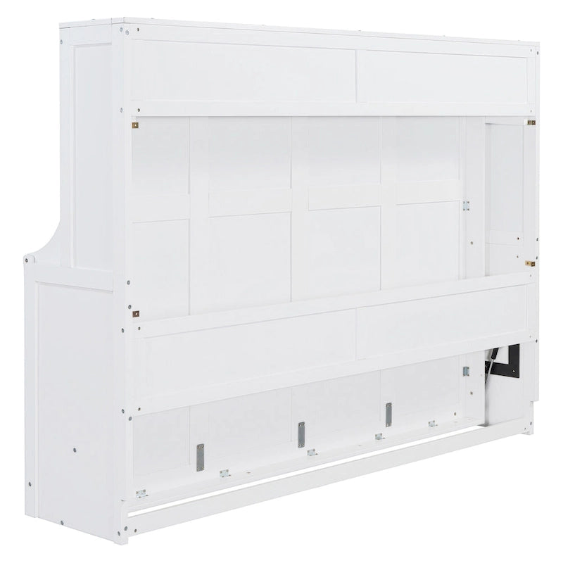 Queen/Full Size Murphy Bed with Hydraulic Lift & Desk Design