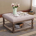 Fabric 30-inch Tufted Shelved Ottoman