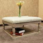 Fabric 30-inch Tufted Shelved Ottoman