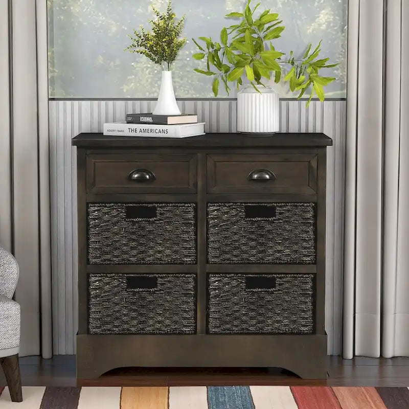 Narrow Console Table with Three Storage Drawers and Shelf