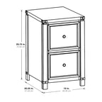 Two Drawer File Cabinet in Champagne Oak Wood Veneer