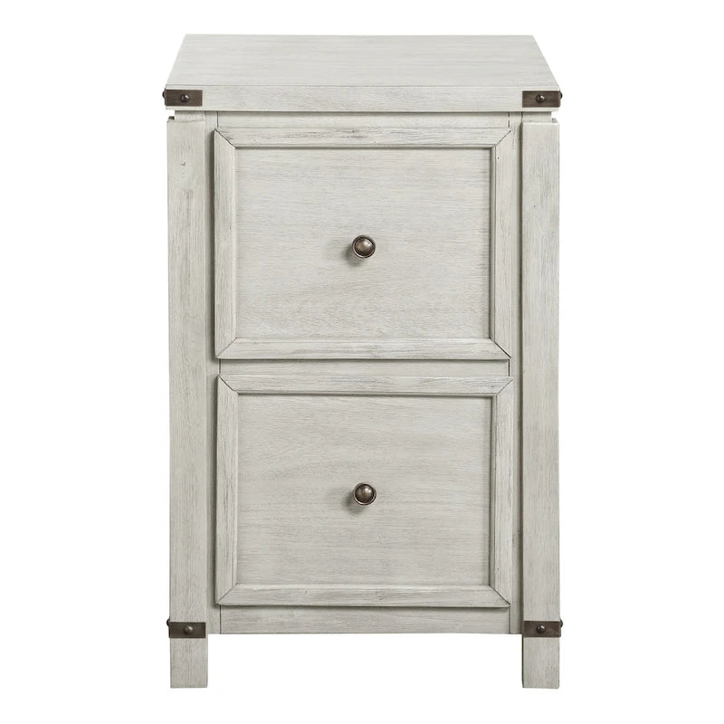 Two Drawer File Cabinet in Champagne Oak Wood Veneer