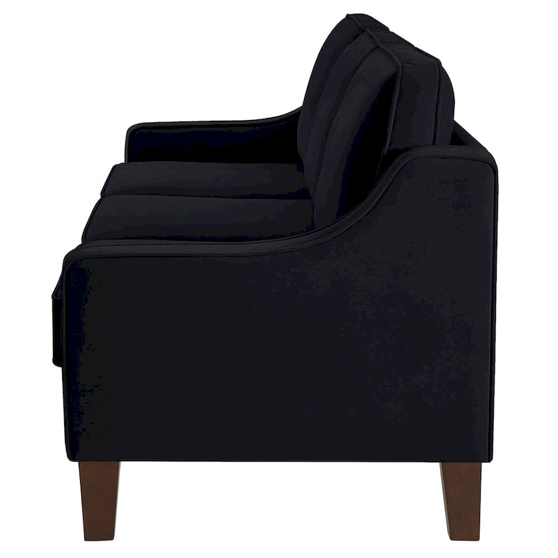 Modern Velvet Loveseat Sofa with Wooden Legs - 29.00 x 51.50 x 34.25