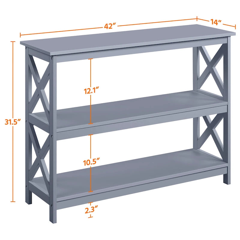 3 Tiers Wooden Entryway Console Table