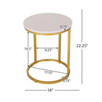 Indoor Iron and Faux Wood C Shaped End Table by