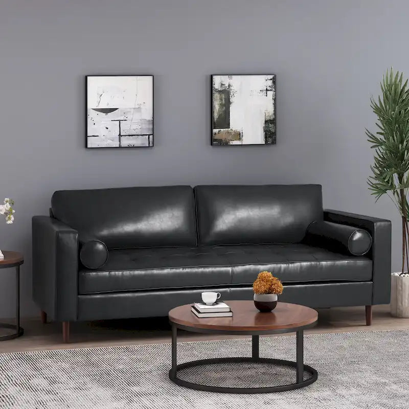 Contemporary Tufted 3 Seater Sofa by 82.25 L x 33.00 W x 33.00 H