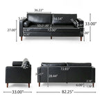 Contemporary Tufted 3 Seater Sofa by 82.25 L x 33.00 W x 33.00 H