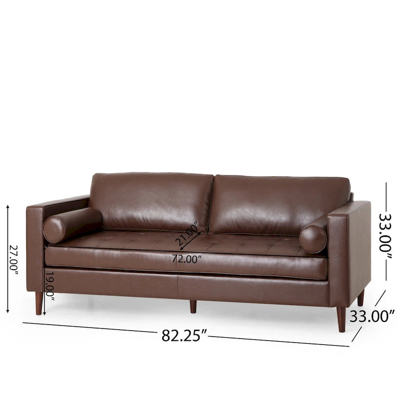 Contemporary Tufted 3 Seater Sofa by 82.25 L x 33.00 W x 33.00 H