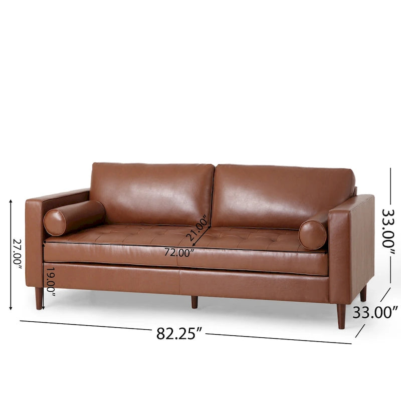 Contemporary Tufted 3 Seater Sofa by 82.25 L x 33.00 W x 33.00 H