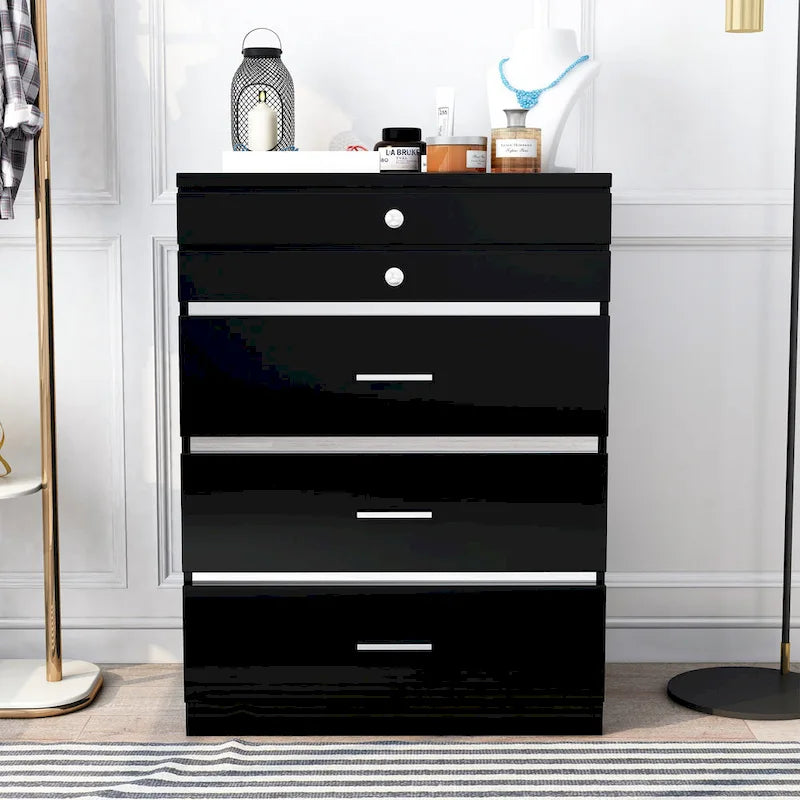 Mary Glam 5-Drawer Jewelry Armoire with Felt by
