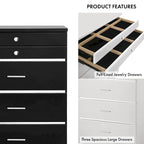 Mary Glam 5-Drawer Jewelry Armoire with Felt by