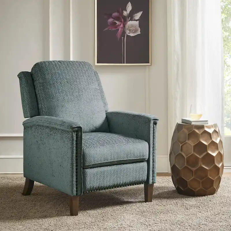 Blue Push Back Recliner