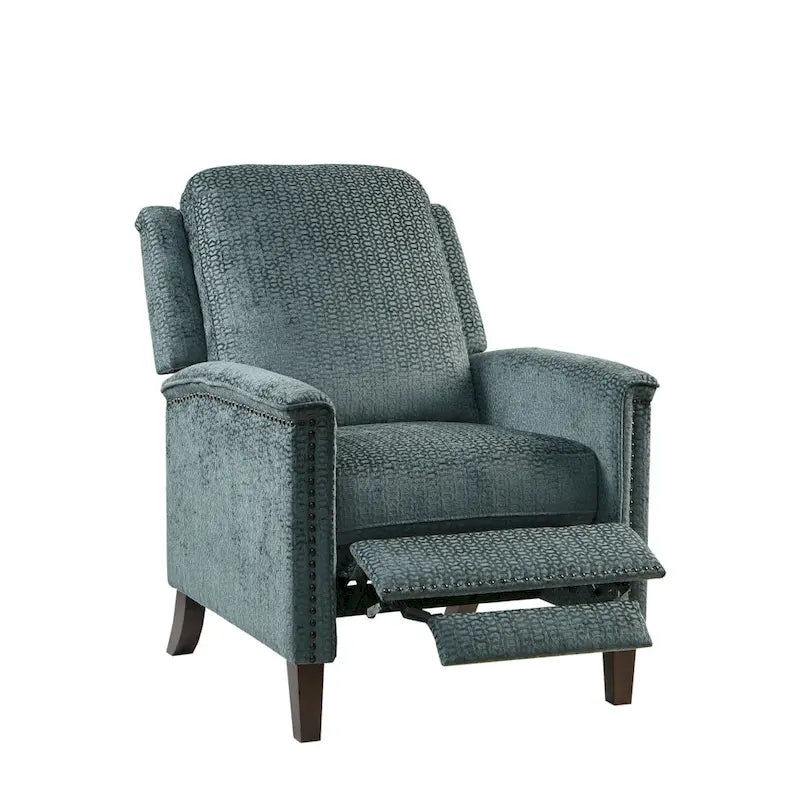 Blue Push Back Recliner