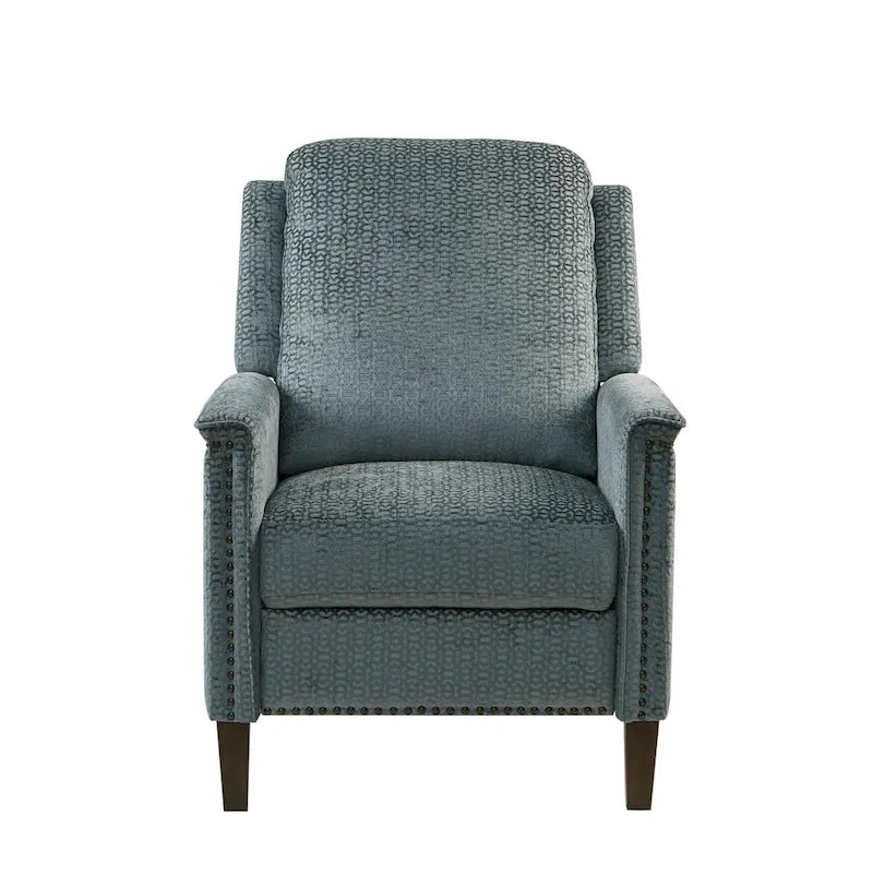 Blue Push Back Recliner