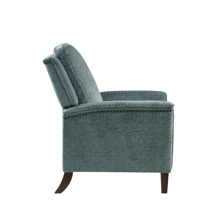 Blue Push Back Recliner