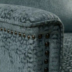 Blue Push Back Recliner