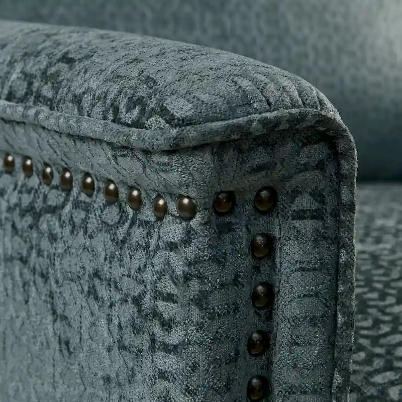 Blue Push Back Recliner