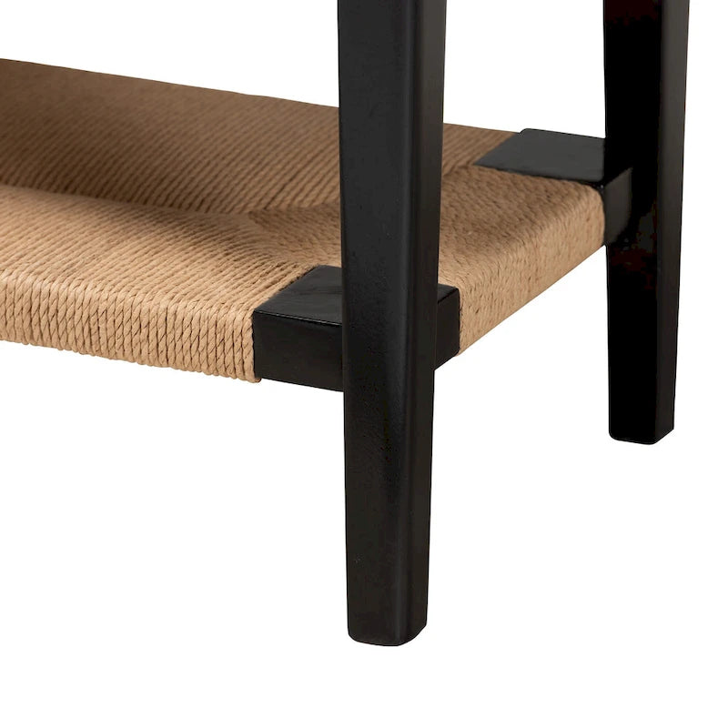 Modern Bohemian Wood 1-Drawer Console Table-Black
