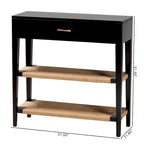 Modern Bohemian Wood 1-Drawer Console Table-Black