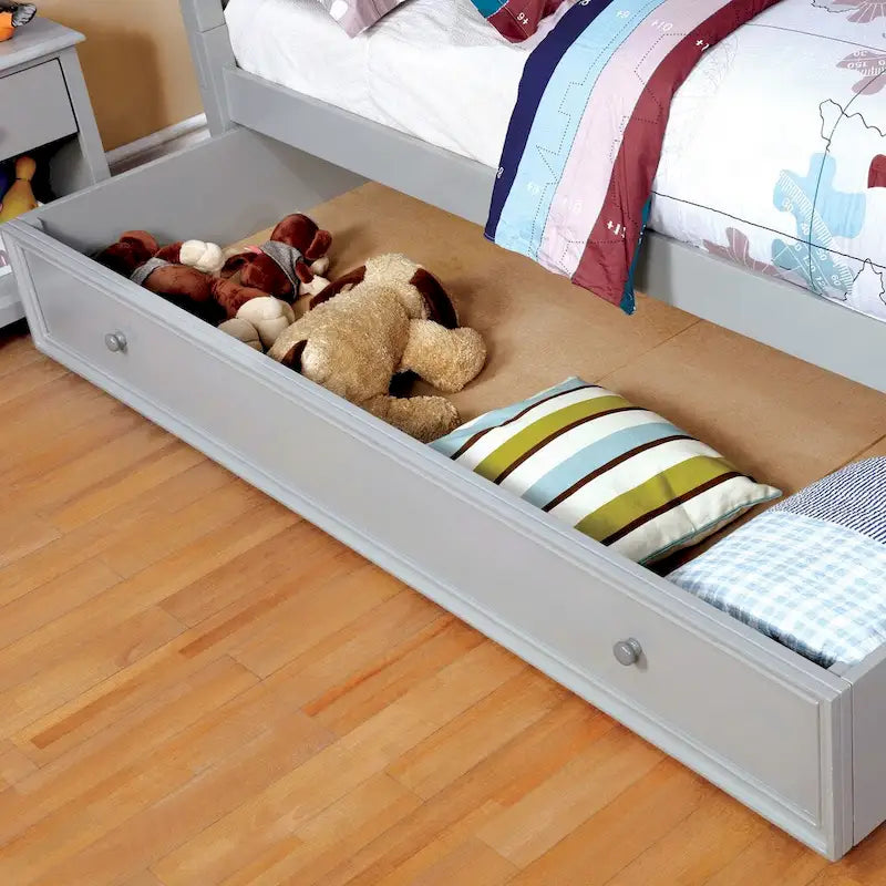 Transitional Twin Wood Poster Kid Bed and Trundle by