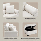 Upholstered Living Room Set, 2 Pieces - Faux Leather chair, Loveseat