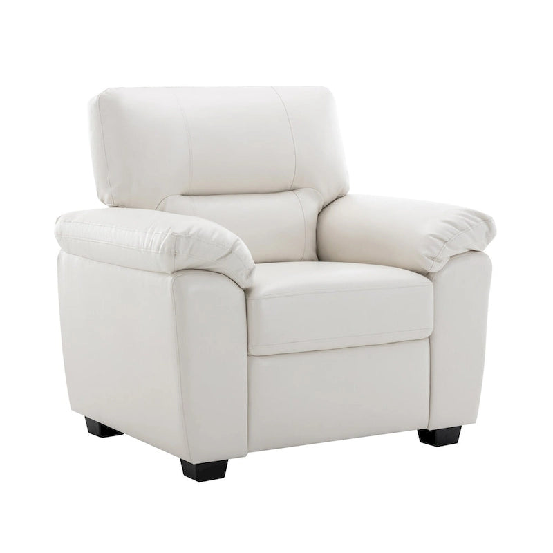 Upholstered Living Room Set, 2 Pieces - Faux Leather chair, Loveseat