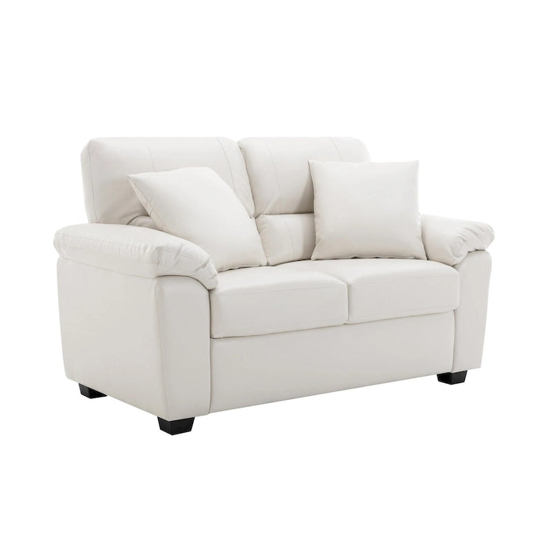Upholstered Living Room Set, 2 Pieces - Faux Leather chair, Loveseat