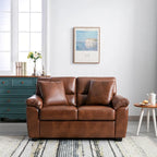 Upholstered Living Room Set, 2 Pieces - Faux Leather chair, Loveseat