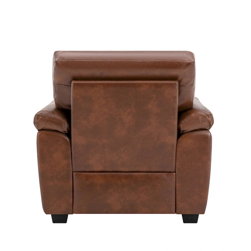 Upholstered Living Room Set, 2 Pieces - Faux Leather chair, Loveseat