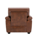 Upholstered Living Room Set, 2 Pieces - Faux Leather chair, Loveseat