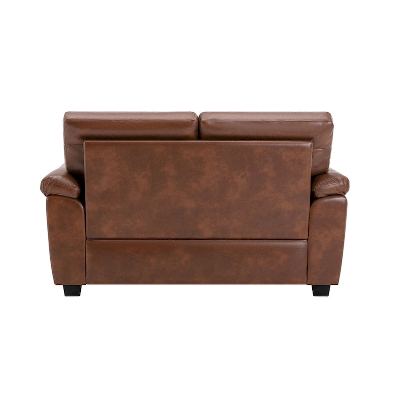 Upholstered Living Room Set, 2 Pieces - Faux Leather chair, Loveseat