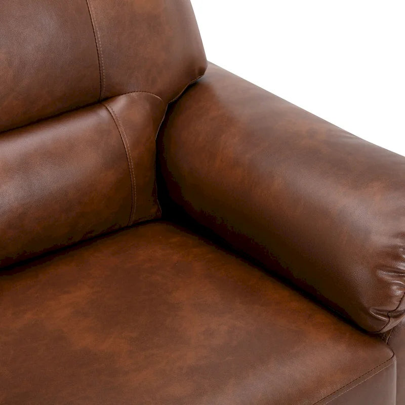 Upholstered Living Room Set, 2 Pieces - Faux Leather chair, Loveseat